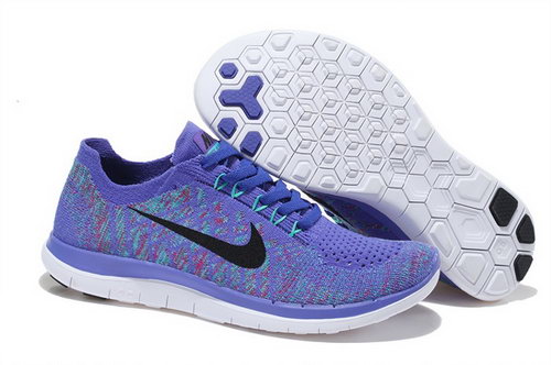 Nike Free Flyknit 4.0 Womens Shoes Blue Black Hot Coupon Code
